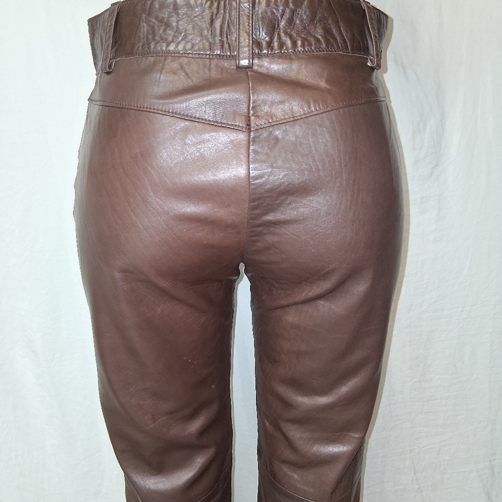 Banana Republic Dark Brown Straight Leg Vegan Leather Pant  Size 6 - Picture 17 of 17
